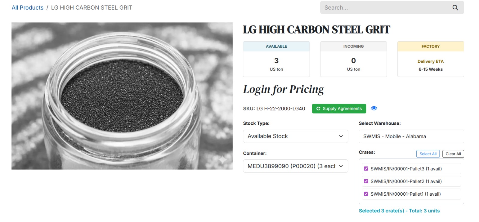 QuickCore™ Partners Inventory & Stock Warning Screenshot
